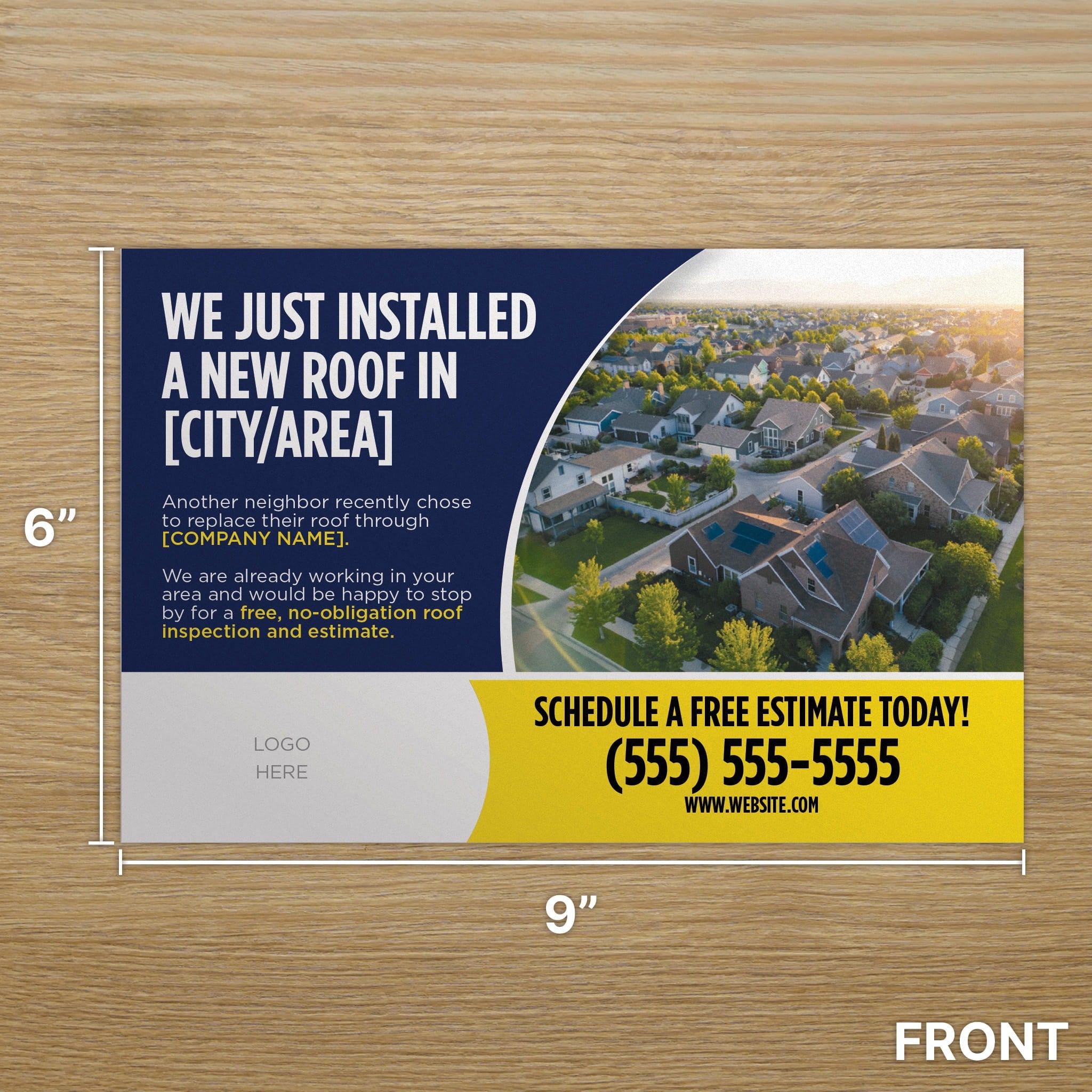 Neighborhood Roof Completion Postcard - PostcardGo