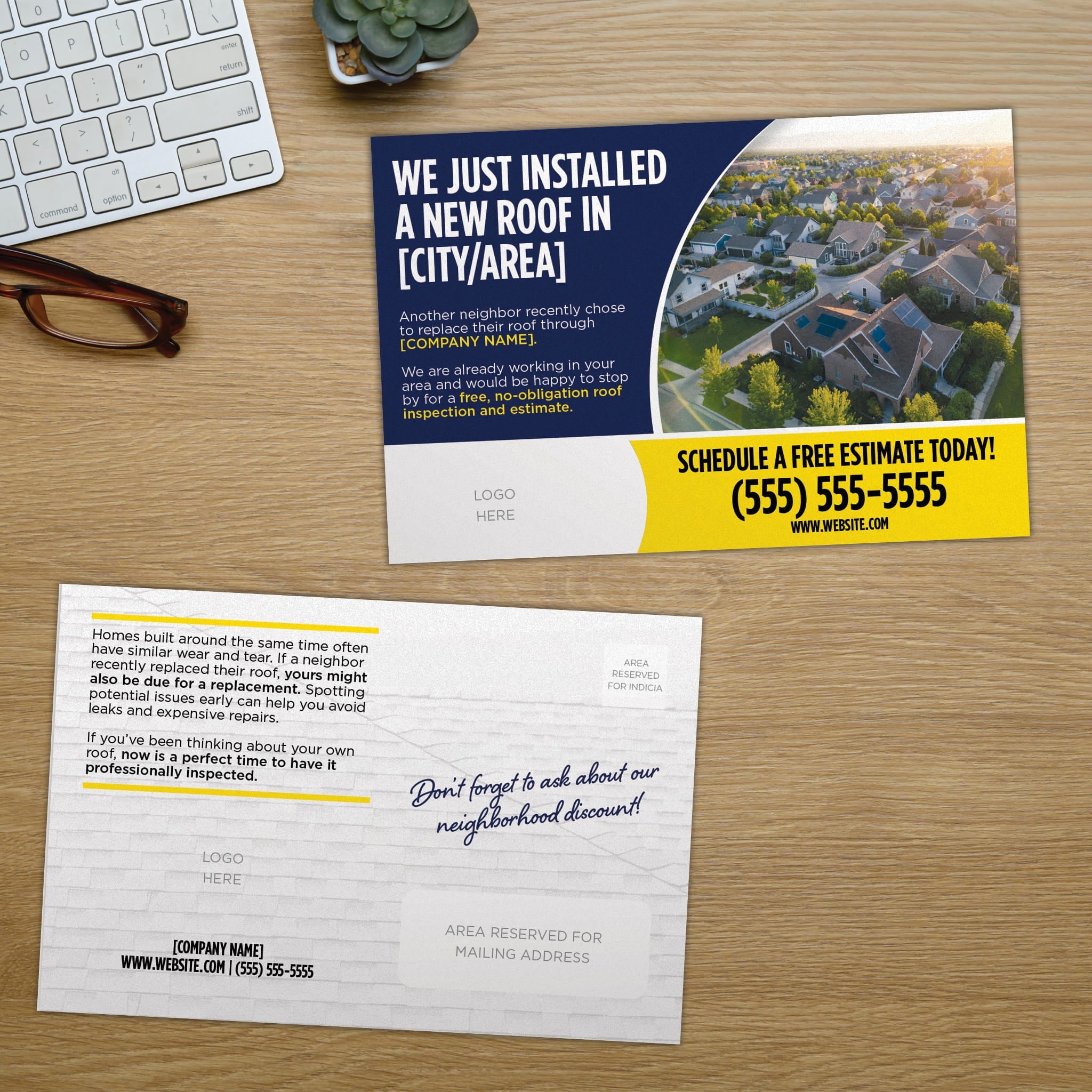 Neighborhood Roof Completion Postcard - PostcardGo